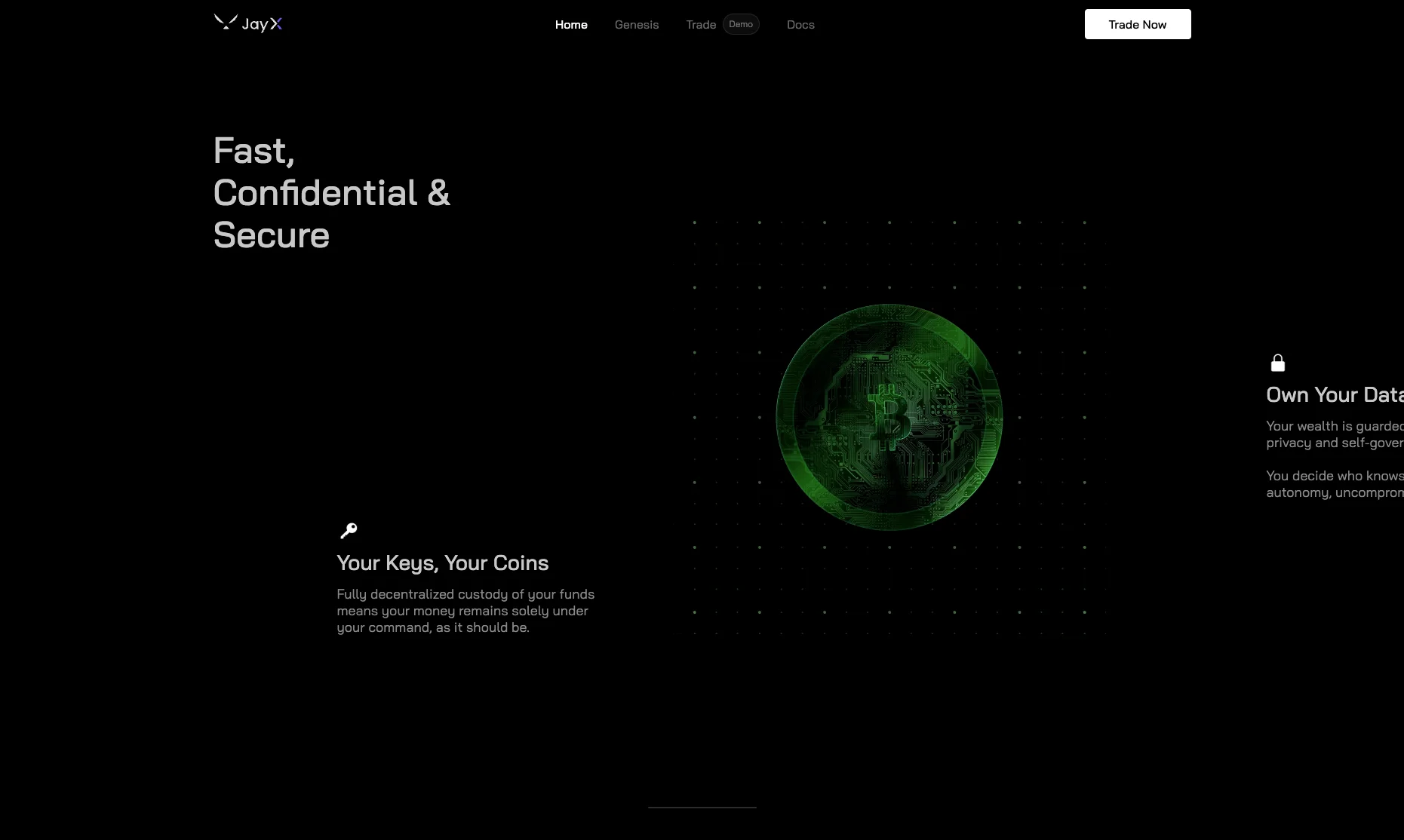Homepage features section